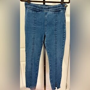 Pilcro and the Letterpress Front Seam Side Zip Skinny Hi Rise  Jeans